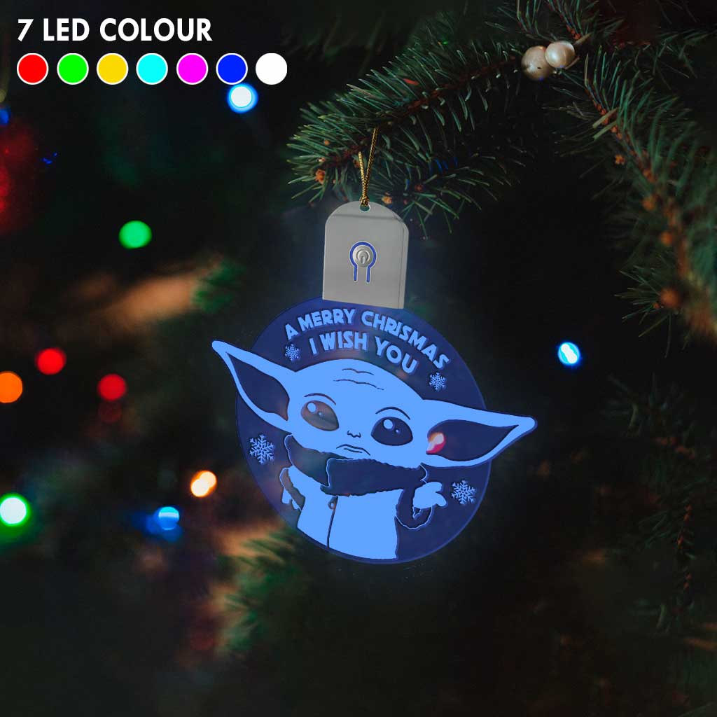 A Merry Chrismas I Wish You - Christmas The Force Shaped Led Acrylic Ornament