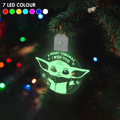 A Merry Chrismas I Wish You - Christmas The Force Shaped Led Acrylic Ornament