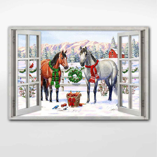 Love Horse Winter Barn - Christmas Poster