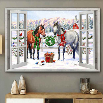 Love Horse Winter Barn - Christmas Poster