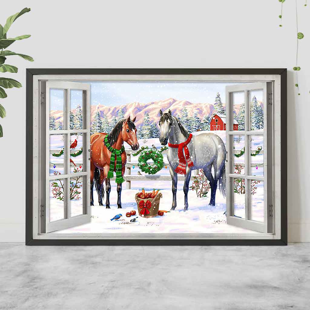 Love Horse Winter Barn - Christmas Poster