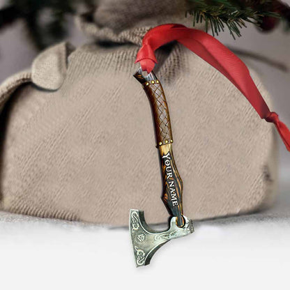 Viking Axe - Personalized Christmas Viking Ornament With 3D Pattern Print (Printed On Both Sides)