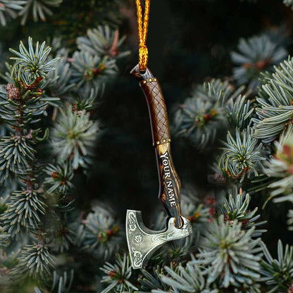 Viking Axe - Personalized Christmas Viking Ornament With 3D Pattern Print (Printed On Both Sides)