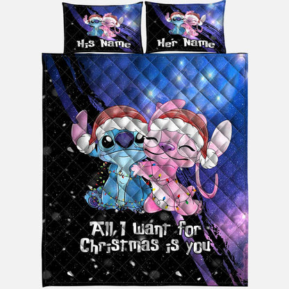 All I Want For Christmas Is You - Personalized Ohana Quilt Set