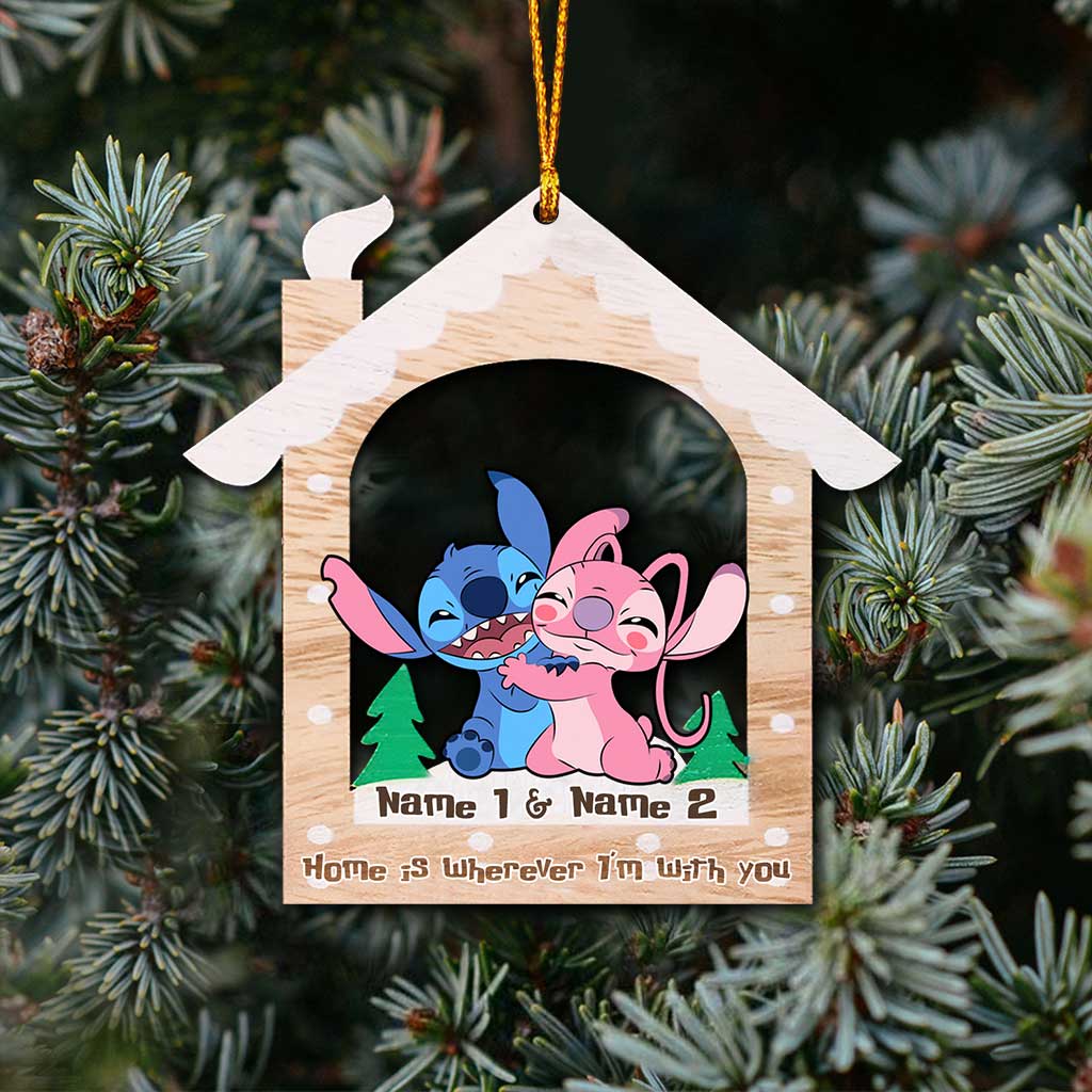 Home Is Wherever I Am With You - Personalized Christmas Ohana Ornament (Printed On Both Sides)