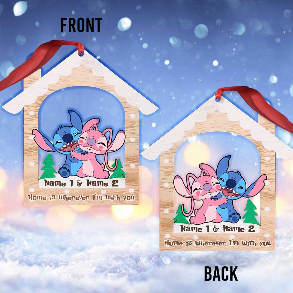 Home Is Wherever I Am With You - Personalized Christmas Ohana Ornament (Printed On Both Sides)