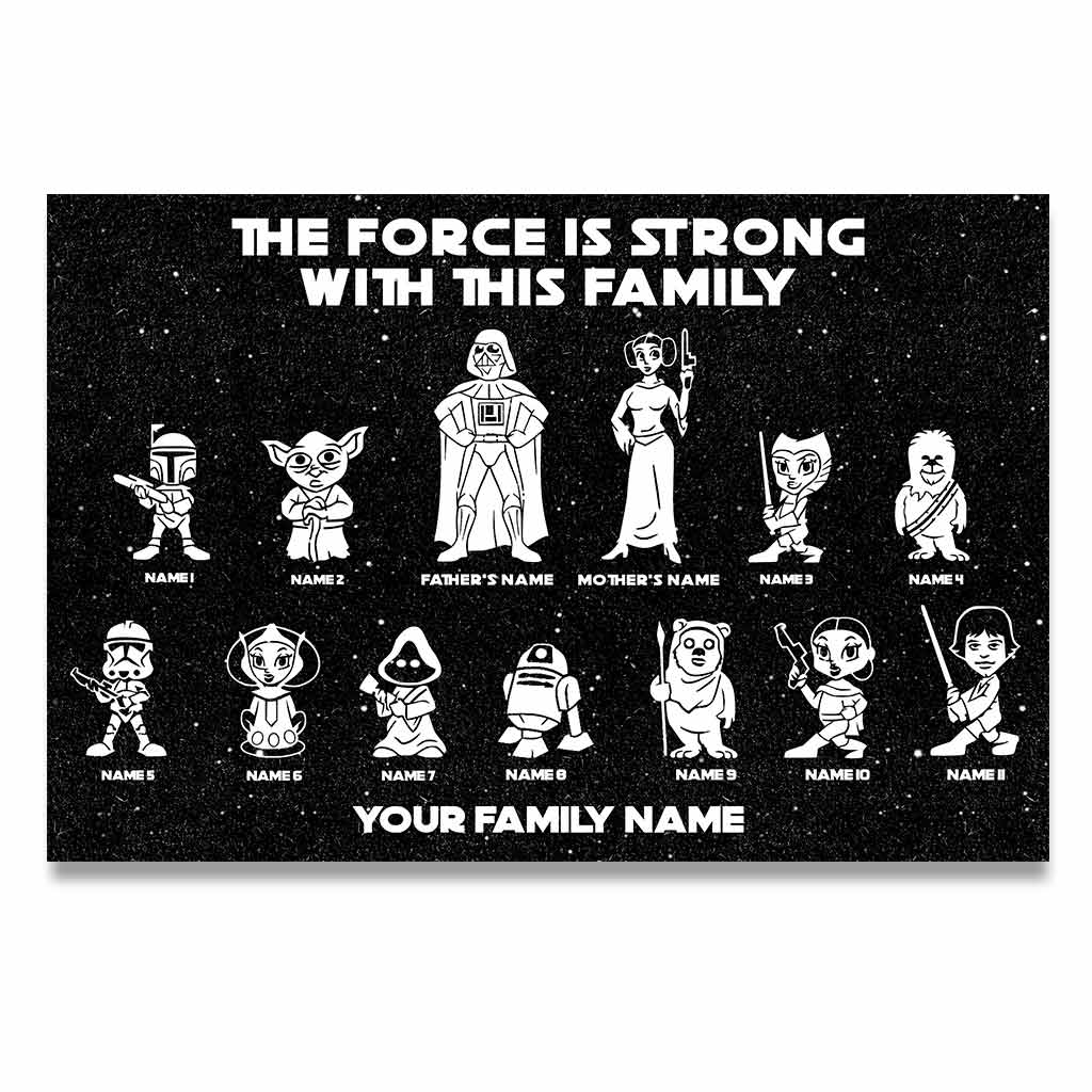 The Force Is Strong With This Family - Personalized The Force Doormat