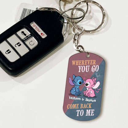 Wherever You Go Come Back To Me - Personalized Ohana Stainless Steel Keychain