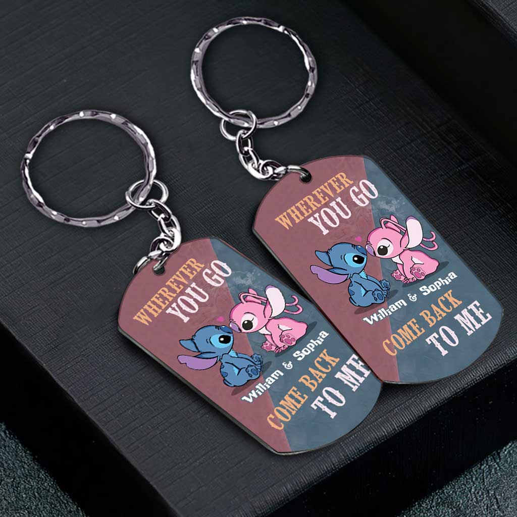 Wherever You Go Come Back To Me - Personalized Ohana Stainless Steel Keychain