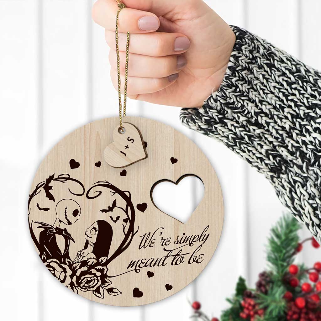 We're Simply Meant To Be - Personalized Christmas Nightmare Wooden Card Pop Out Ornament