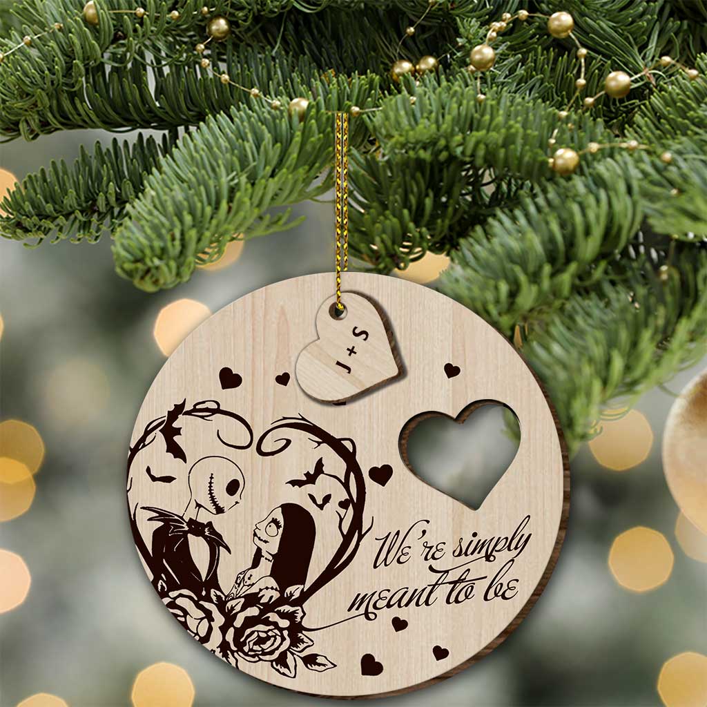 We're Simply Meant To Be - Personalized Christmas Nightmare Wooden Card Pop Out Ornament