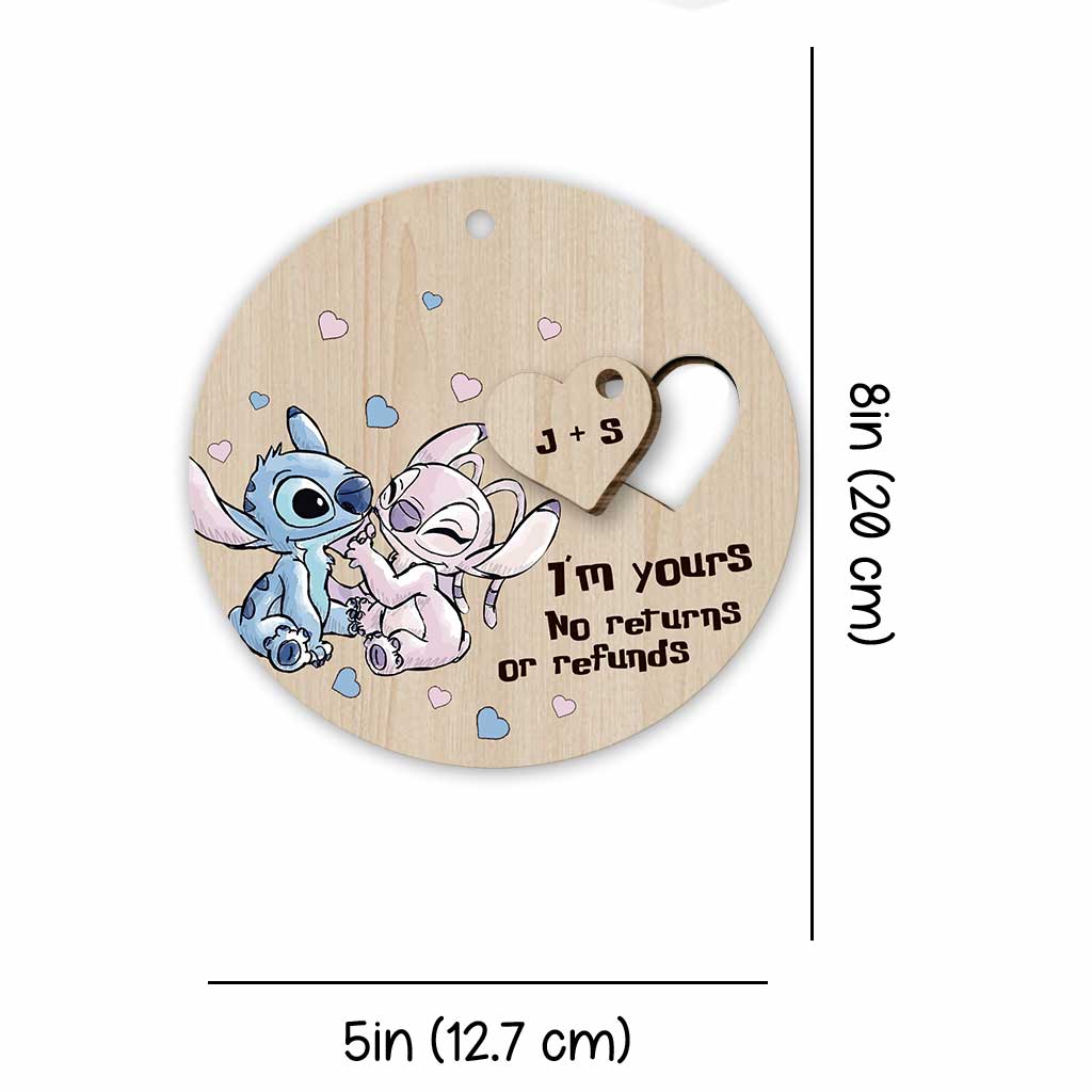 I'm Yours No Returns Or Refunds - Personalized Christmas Ohana Wooden Card Pop Out Ornament