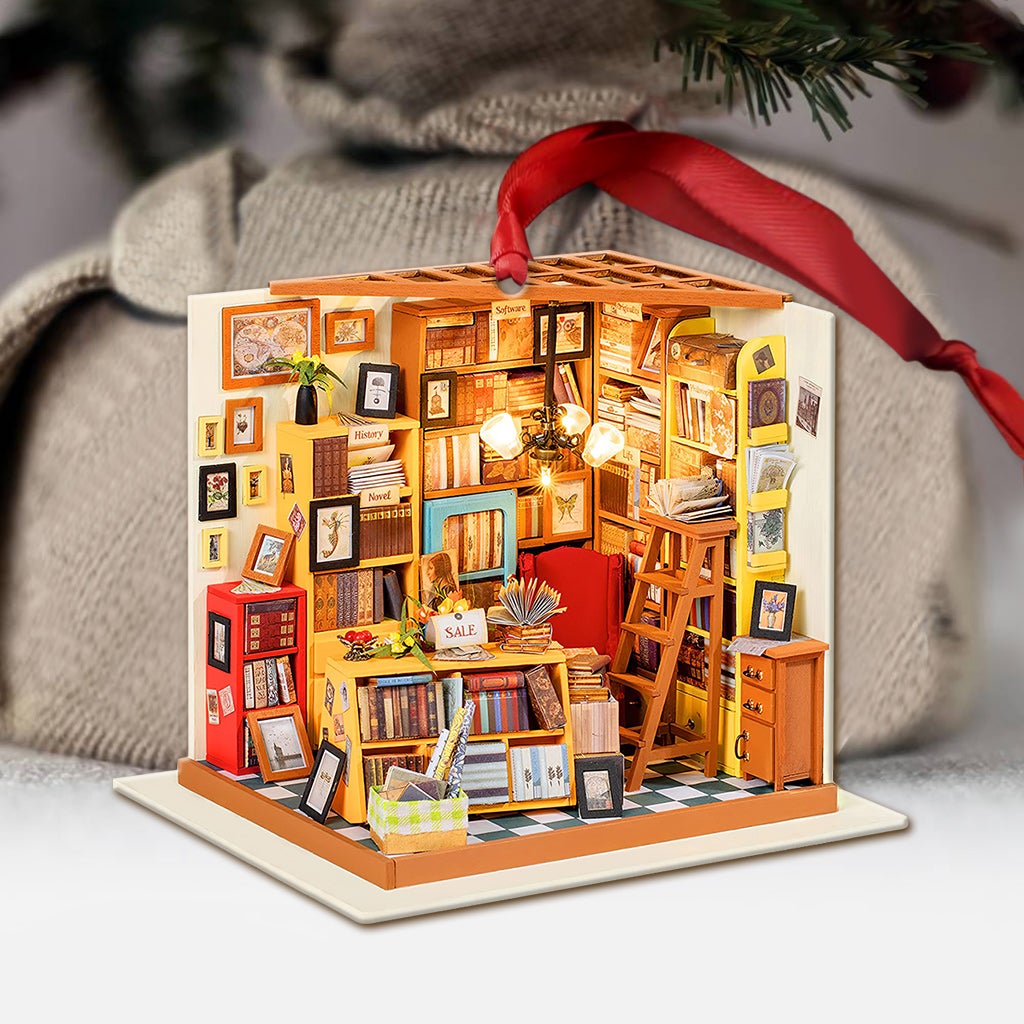 Bookstore Vintage - Christmas Book Ornament (Printed On Both Sides)