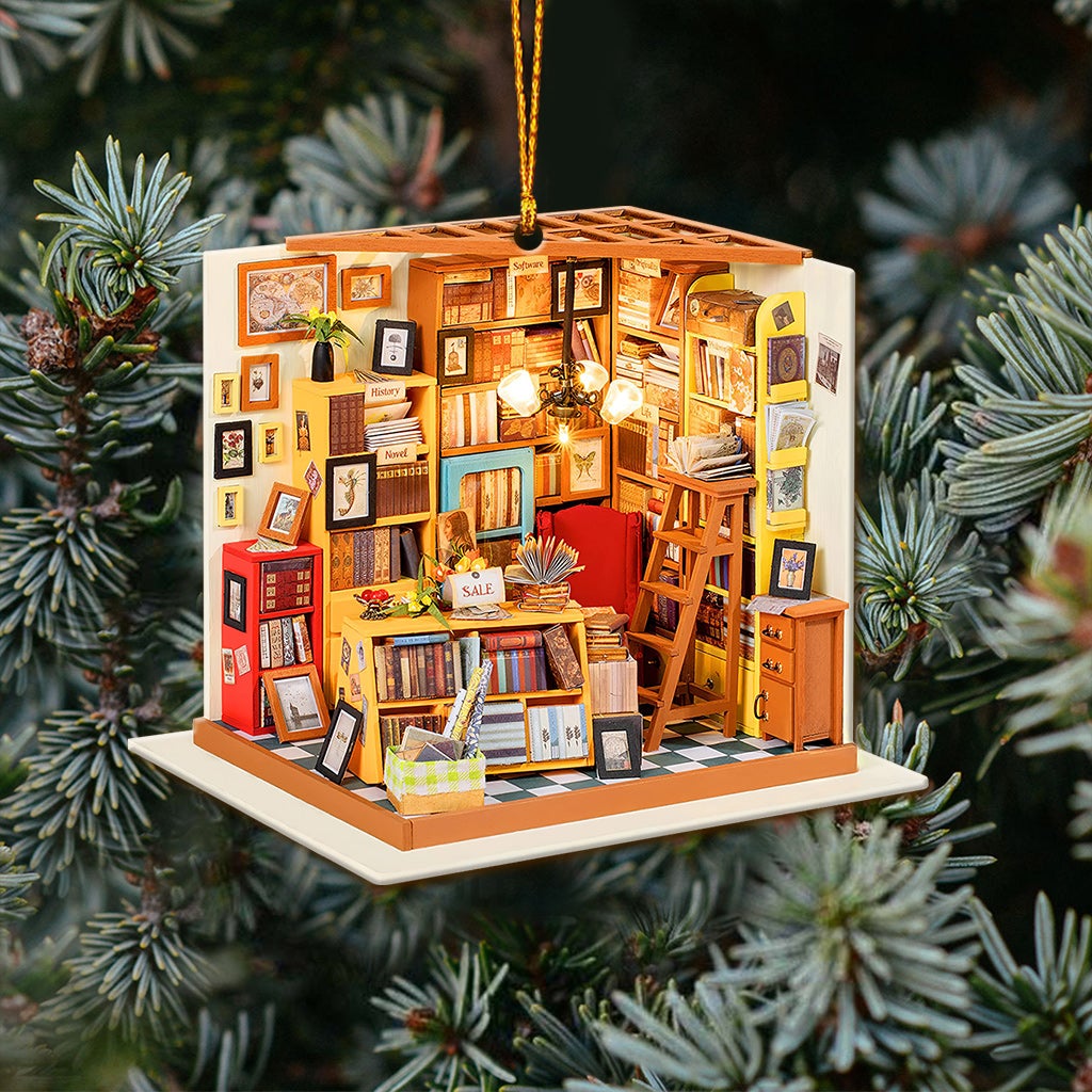 Bookstore Vintage - Christmas Book Ornament (Printed On Both Sides)