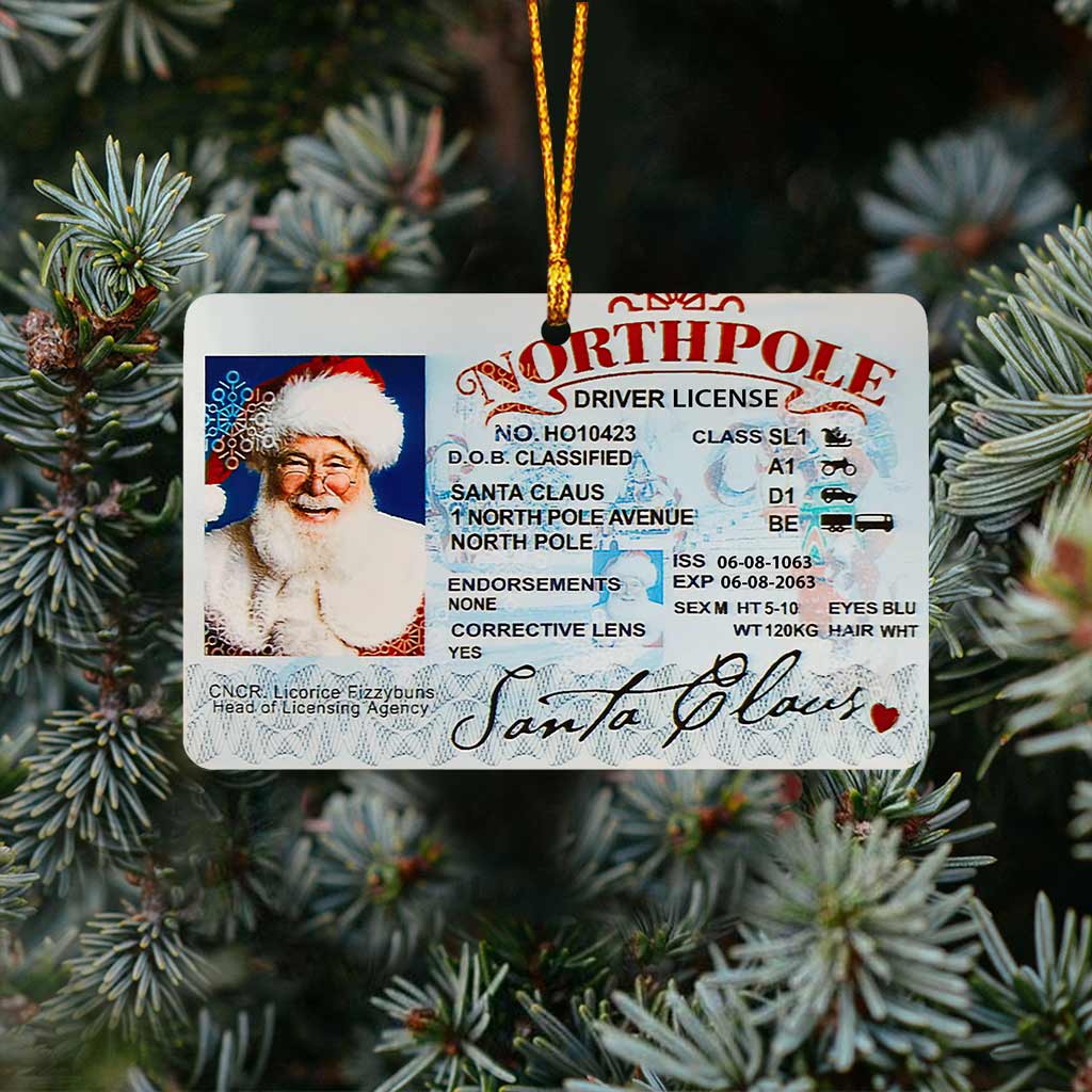 Lost Driving License - Personalized Christmas Father Ornament (Printed On Both Sides)