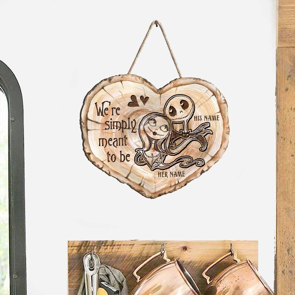 We're Simply Meant To Be - Personalized Couple Nightmare Wood Sign