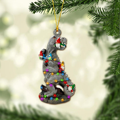 Naughty Dinosaur - Christmas Ornament (Printed On Both Sides)