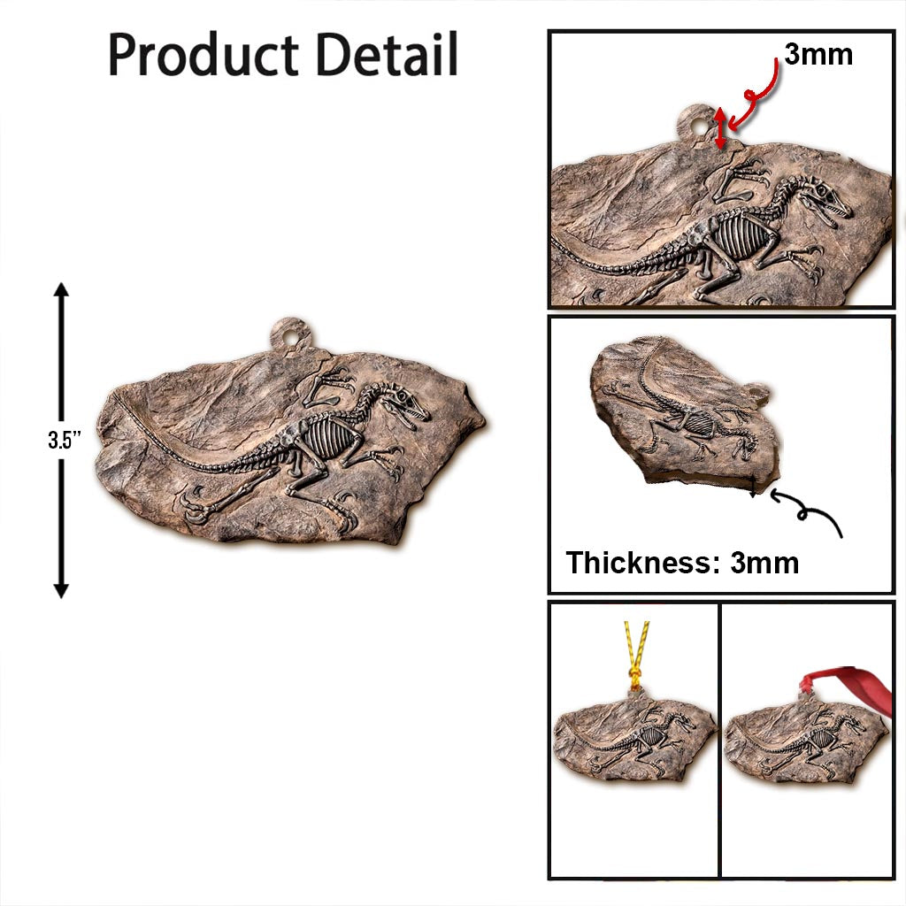 Dinosaur Fossil - Christmas Ornament (Printed On Both Sides)