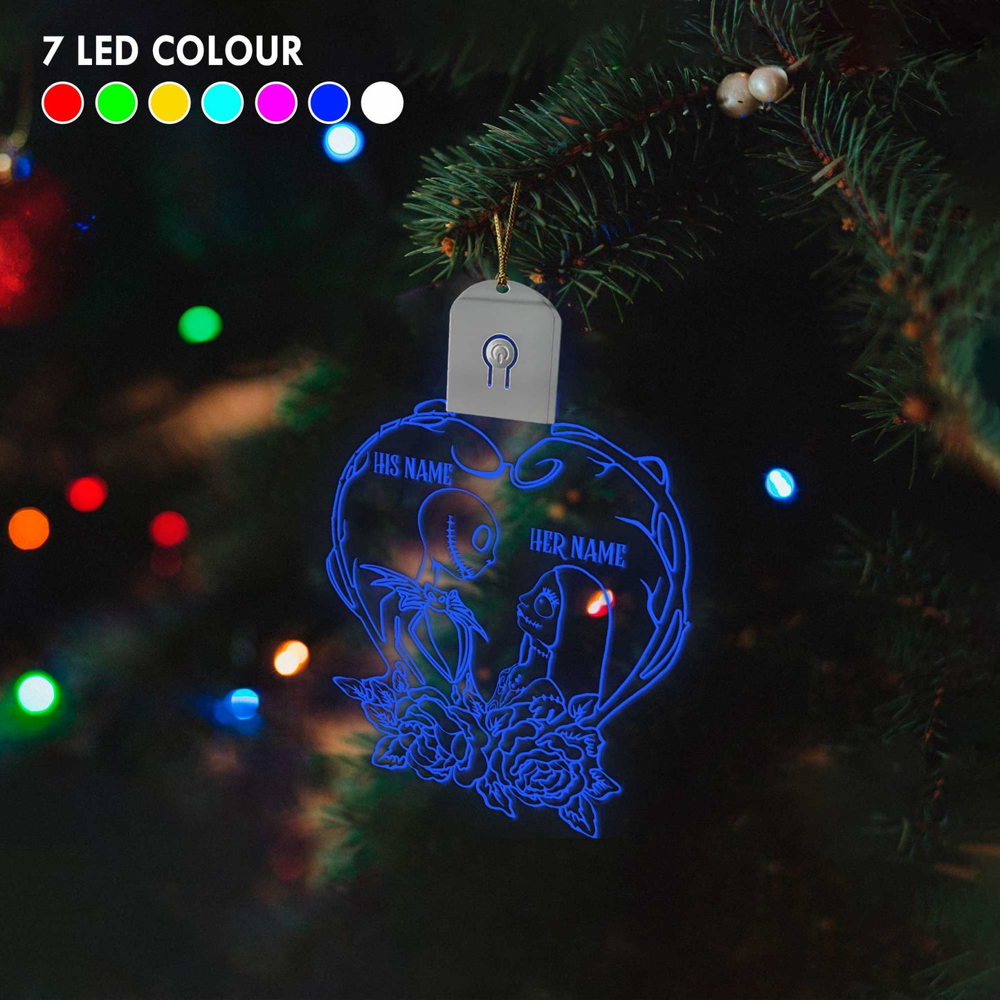 I'm Yours No Returns - Personalized Christmas Nightmare Shaped Led Acrylic Ornament