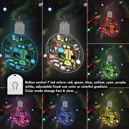 World's Best Ornament - Christmas Round Led Acrylic Ornament