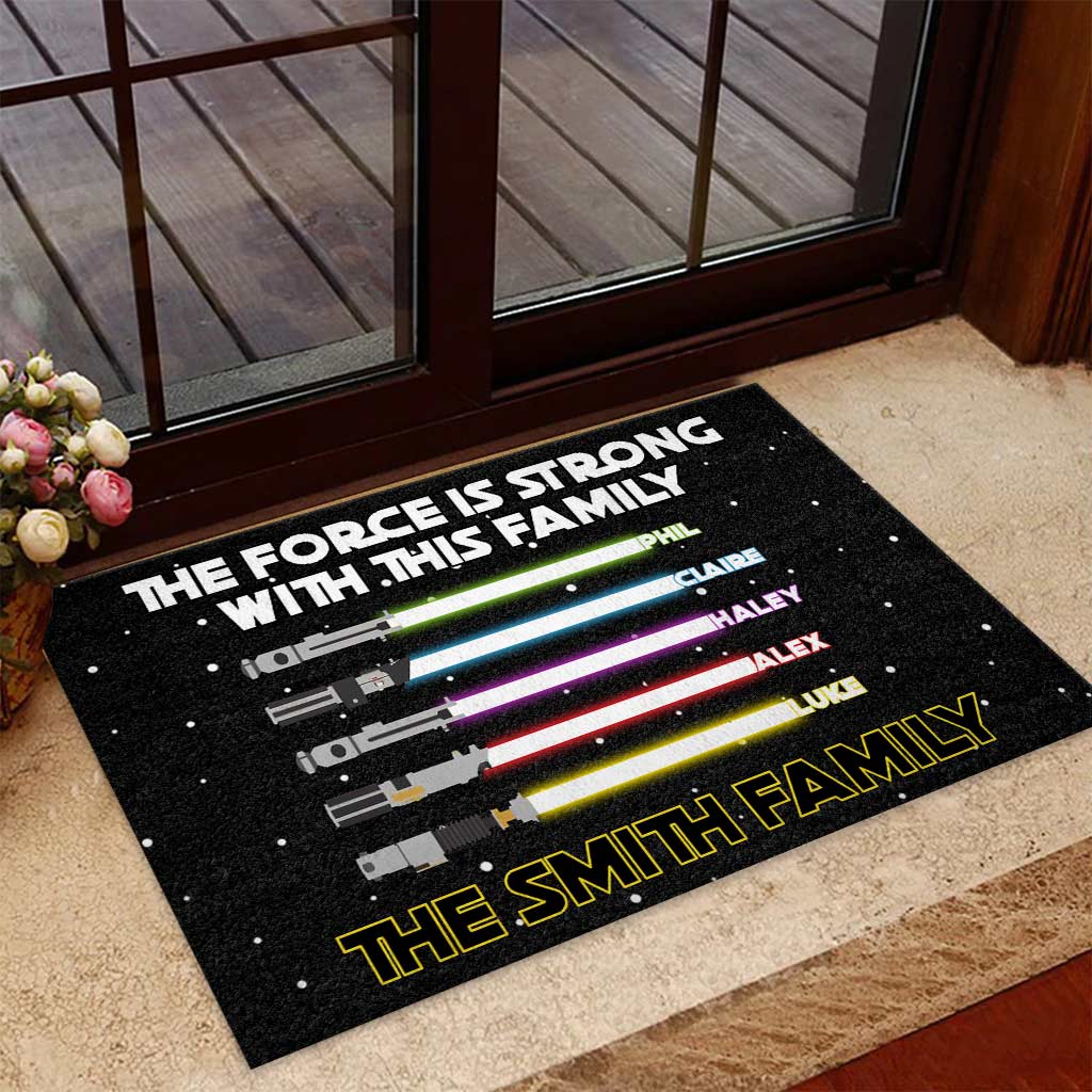 The Force Is Strong With This Family - Personalized The Force Doormat