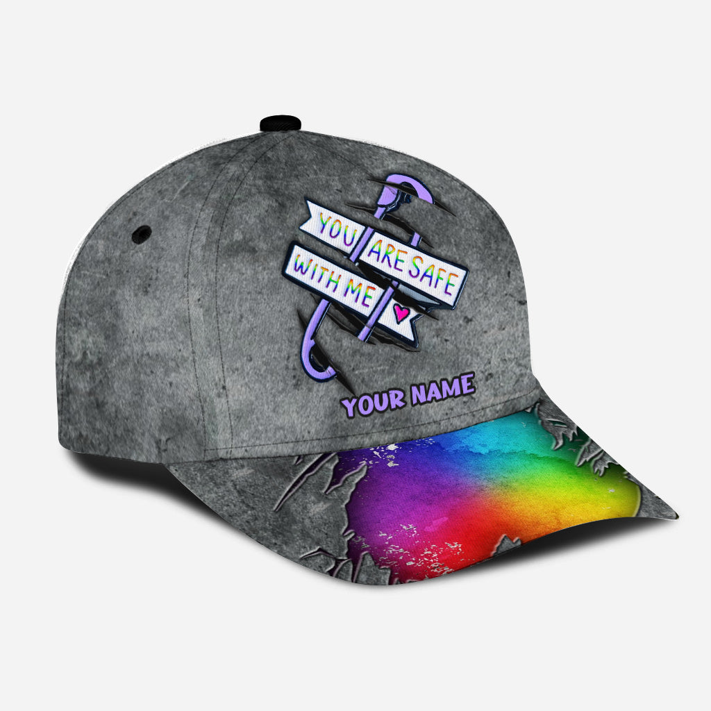 You Are Safe With Me - Personalized LGBT Support Classic Cap