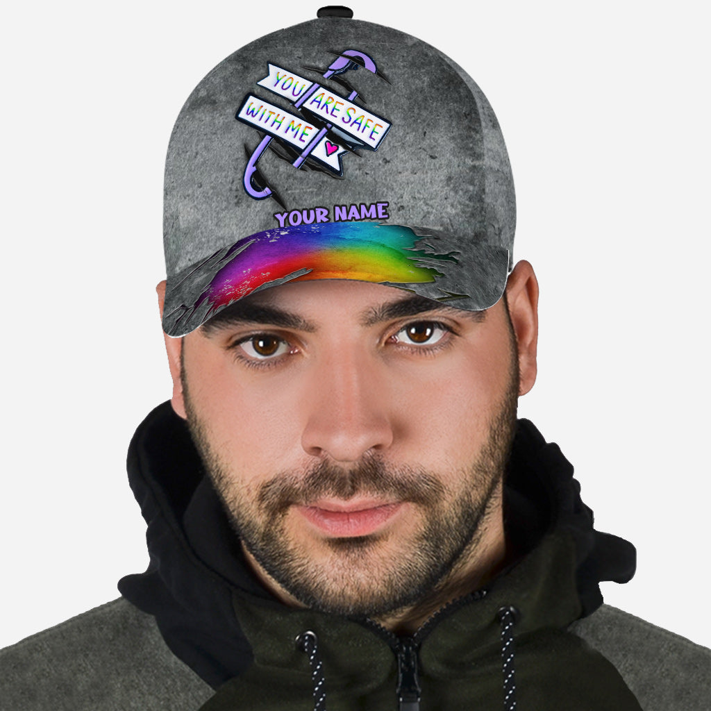 You Are Safe With Me - Personalized LGBT Support Classic Cap