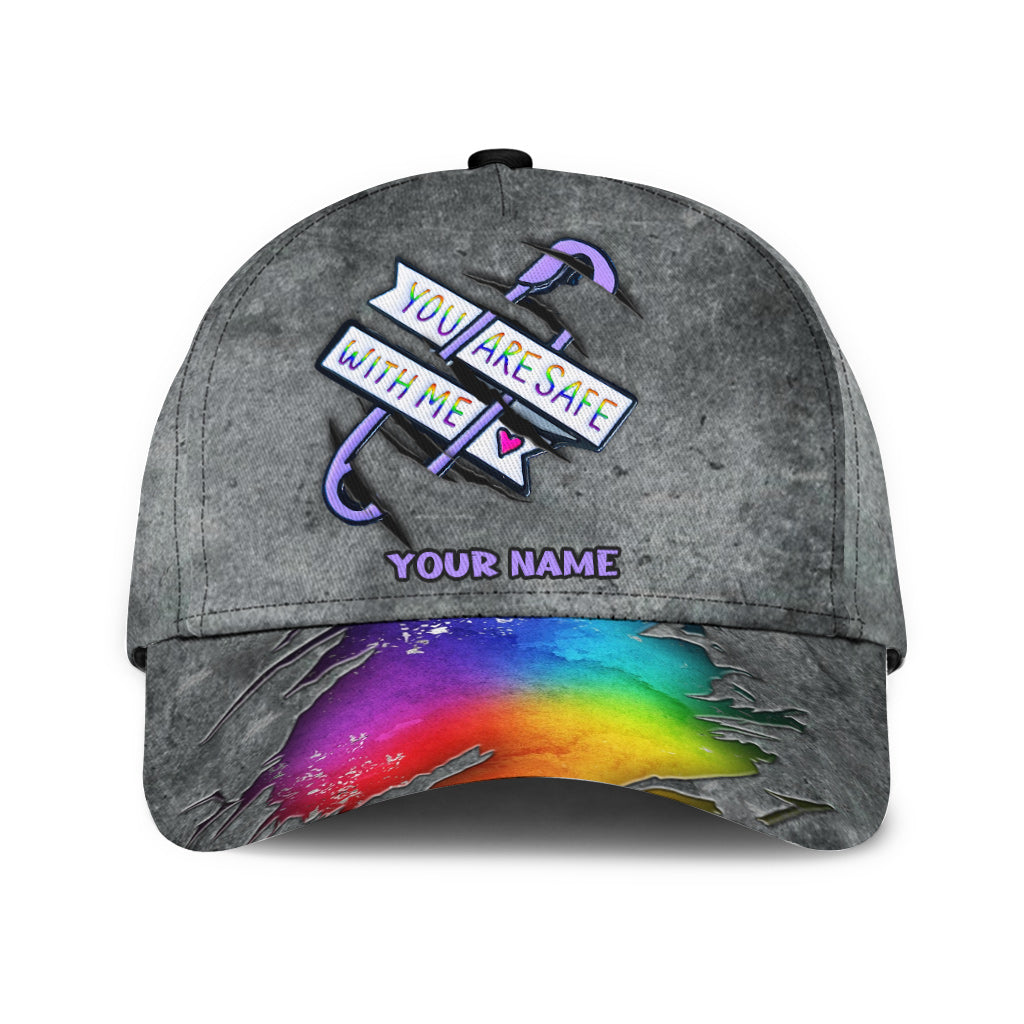 You Are Safe With Me - Personalized LGBT Support Classic Cap