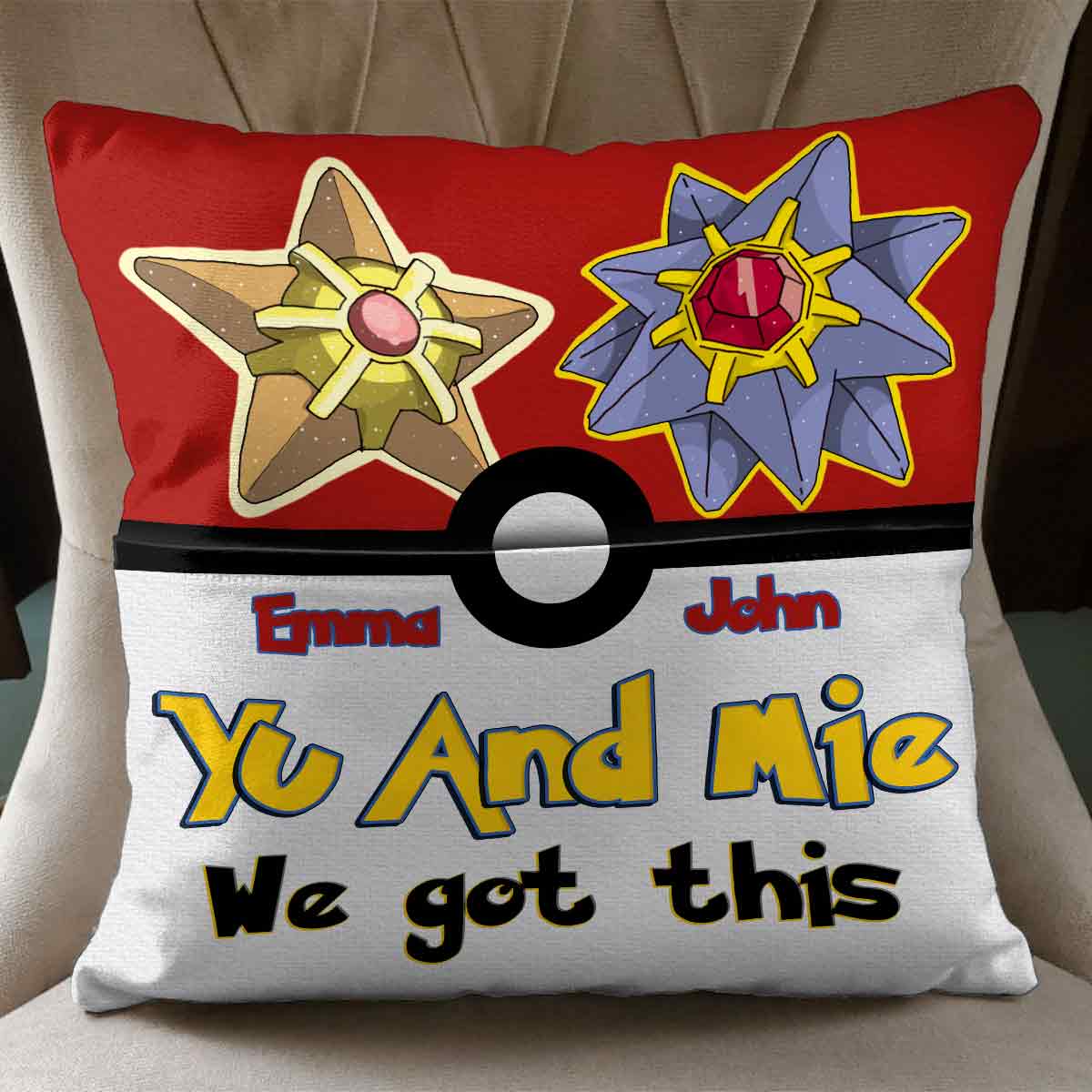 Yu And Mie We Got This - Personalized Monster Trainer Pocket Pillow