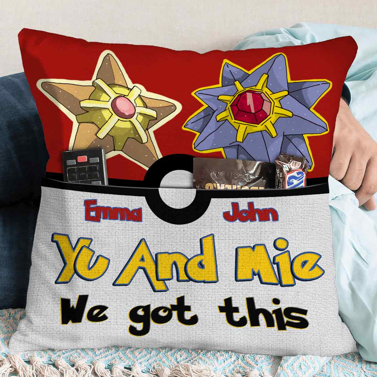 Yu And Mie We Got This - Personalized Monster Trainer Pocket Pillow