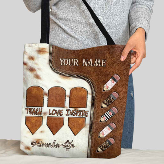 Teach Love Inspire - Teacher Personalized Tote Bag