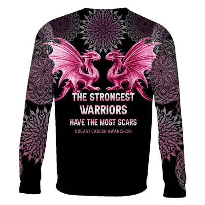 The Strongest Warriors Have The Most Scars - Breast Cancer Awareness All Over T-shirt and Hoodie