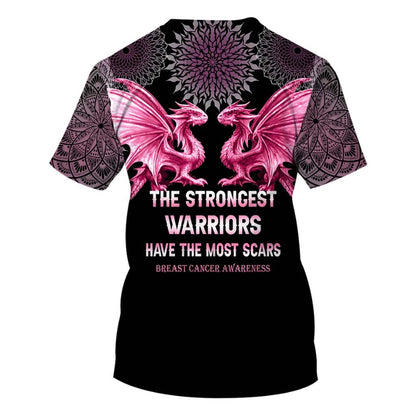 The Strongest Warriors Have The Most Scars - Breast Cancer Awareness All Over T-shirt and Hoodie