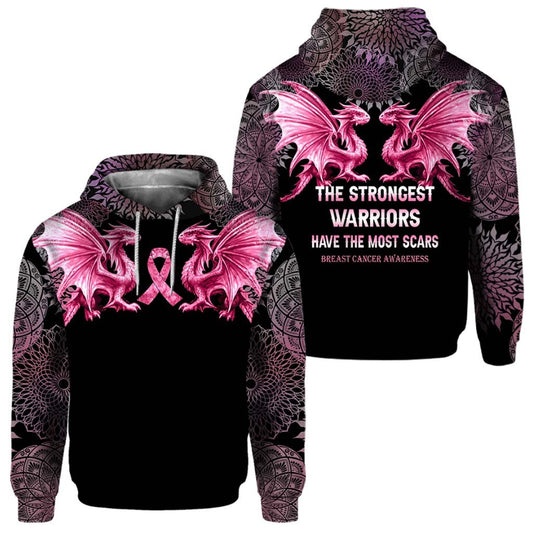 The Strongest Warriors Have The Most Scars - Breast Cancer Awareness All Over T-shirt and Hoodie