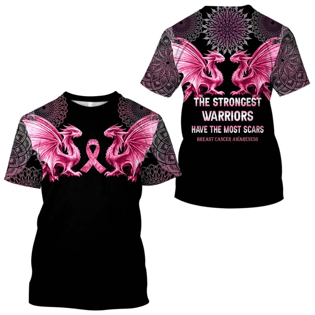 The Strongest Warriors Have The Most Scars - Breast Cancer Awareness All Over T-shirt and Hoodie