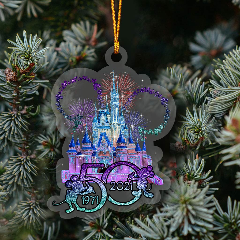 50 Years Of Magic World - Christmas Mouse Transparent Ornament (Printed On Both Sides)