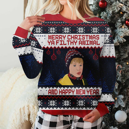 Merry Christmas Ya Filthy Animal - Personalized Sweater