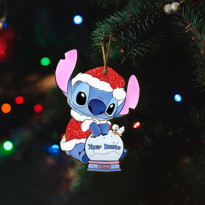 Ohana Christmas - Personalized Christmas Ohana Ornament (Printed On Both Sides)