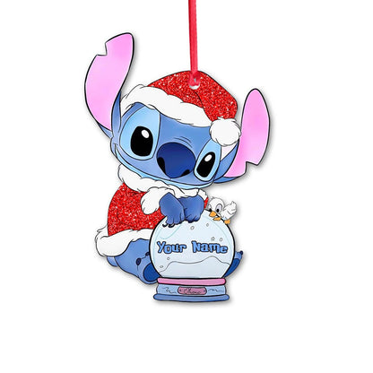 Ohana Christmas - Personalized Christmas Ohana Ornament (Printed On Both Sides)