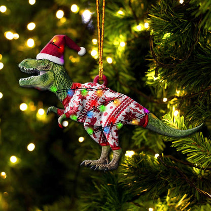 Dinosaur Pijama - Christmas Ornament (Printed On Both Sides)