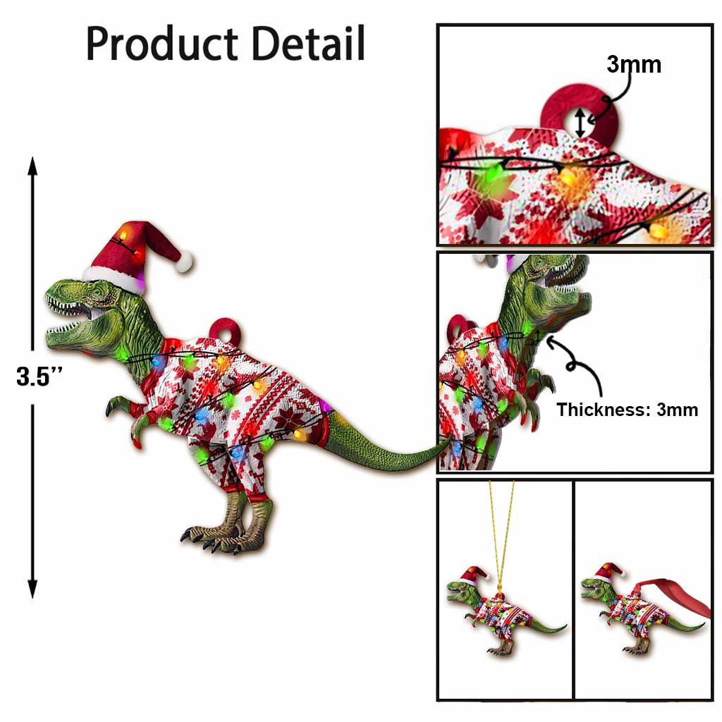 Dinosaur Pijama - Christmas Ornament (Printed On Both Sides)