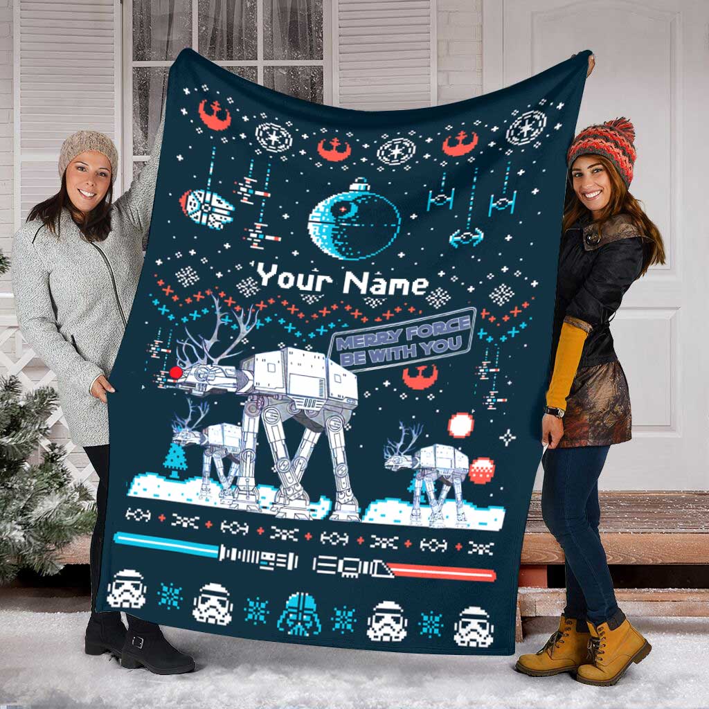 Merry Force Be With You - Personalized Christmas The Force Blanket