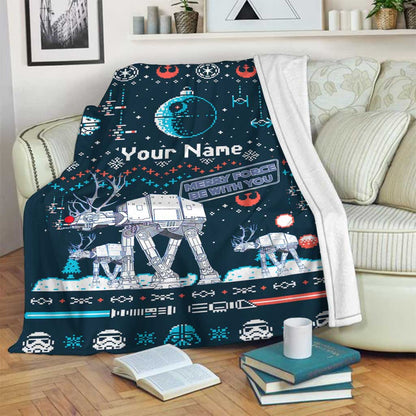 Merry Force Be With You - Personalized Christmas The Force Blanket