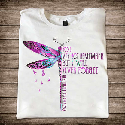 You May Not Remember Purple Dragonfly - Alzheimer Awareness T-shirt and Hoodie 102021