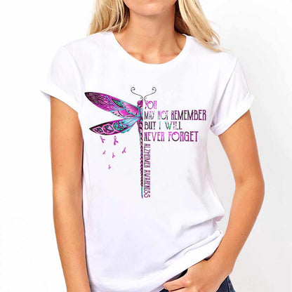 You May Not Remember Purple Dragonfly - Alzheimer Awareness T-shirt and Hoodie 102021