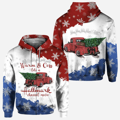 Warm And Cozy Like A Christmas Channel Movie - All Over T-shirt and Hoodie