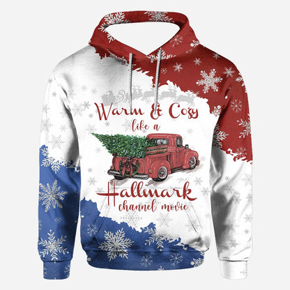 Warm And Cozy Like A Christmas Channel Movie - All Over T-shirt and Hoodie