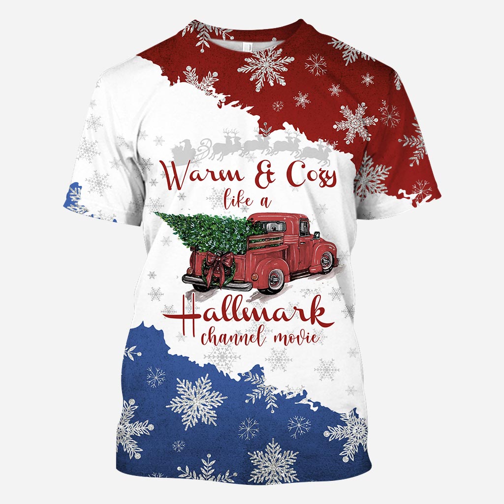 Warm And Cozy Like A Christmas Channel Movie - All Over T-shirt and Hoodie