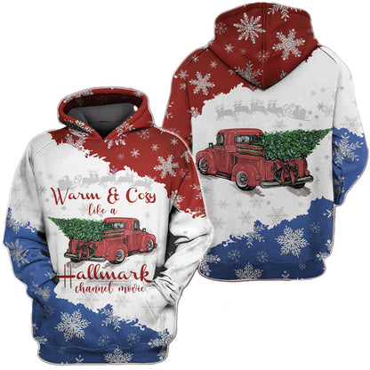 Warm And Cozy Like A Christmas Channel Movie - All Over T-shirt and Hoodie