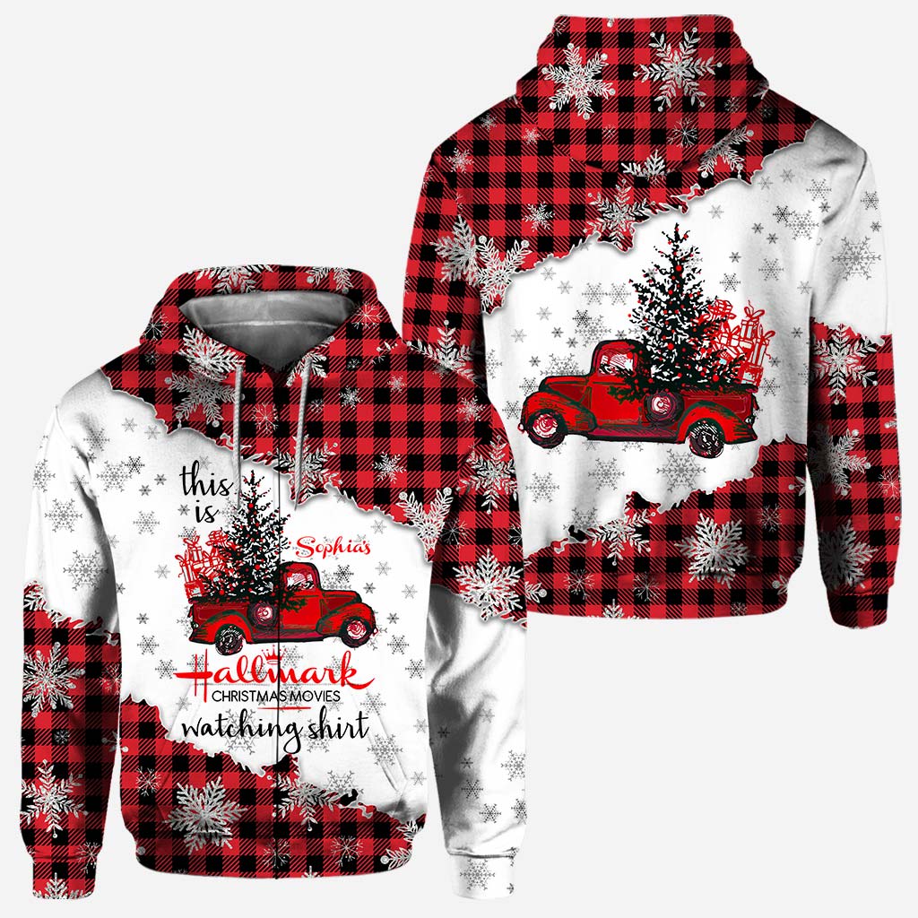 Christmas Movie Watching - Personalized Christmas All Over T-shirt and Hoodie